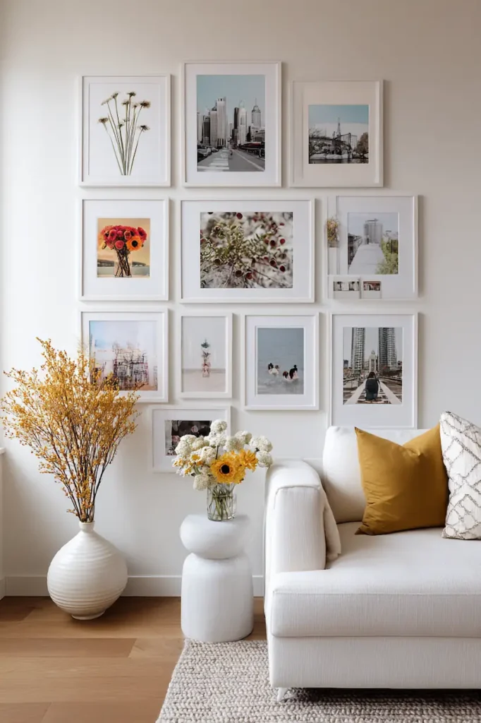 A flexible gallery wall made entirely of printable wall art pieces.