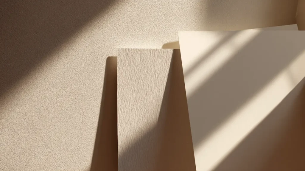 A calm interior wall styled with minimalist printable wall art, softly lit by natural daylight.