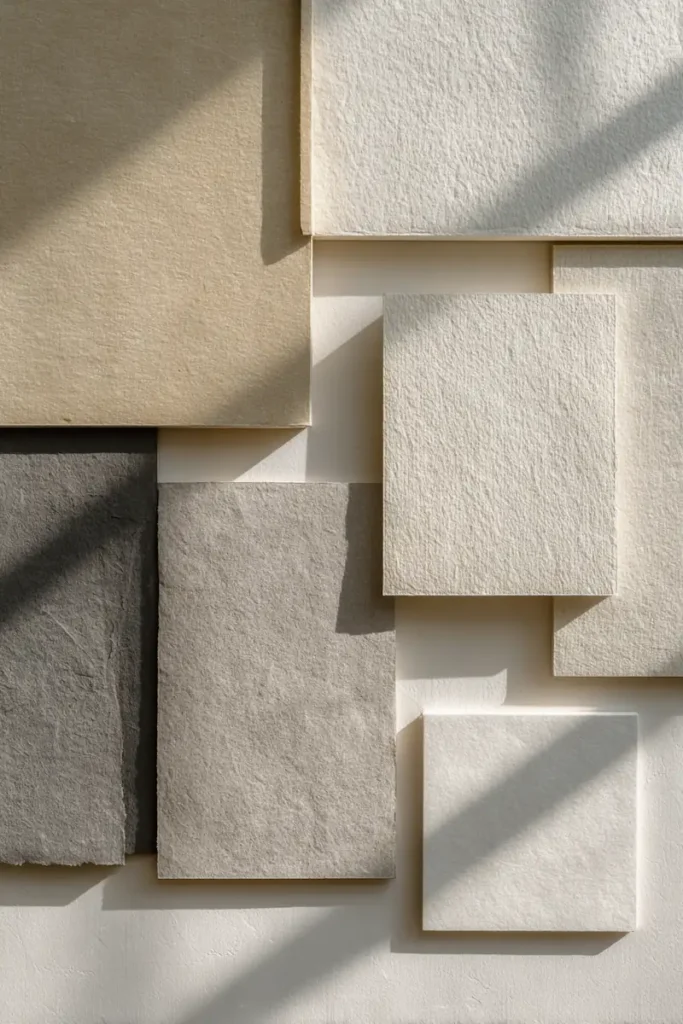 Minimalist wall art in soft neutral colors creating a gentle and harmonious interior mood.