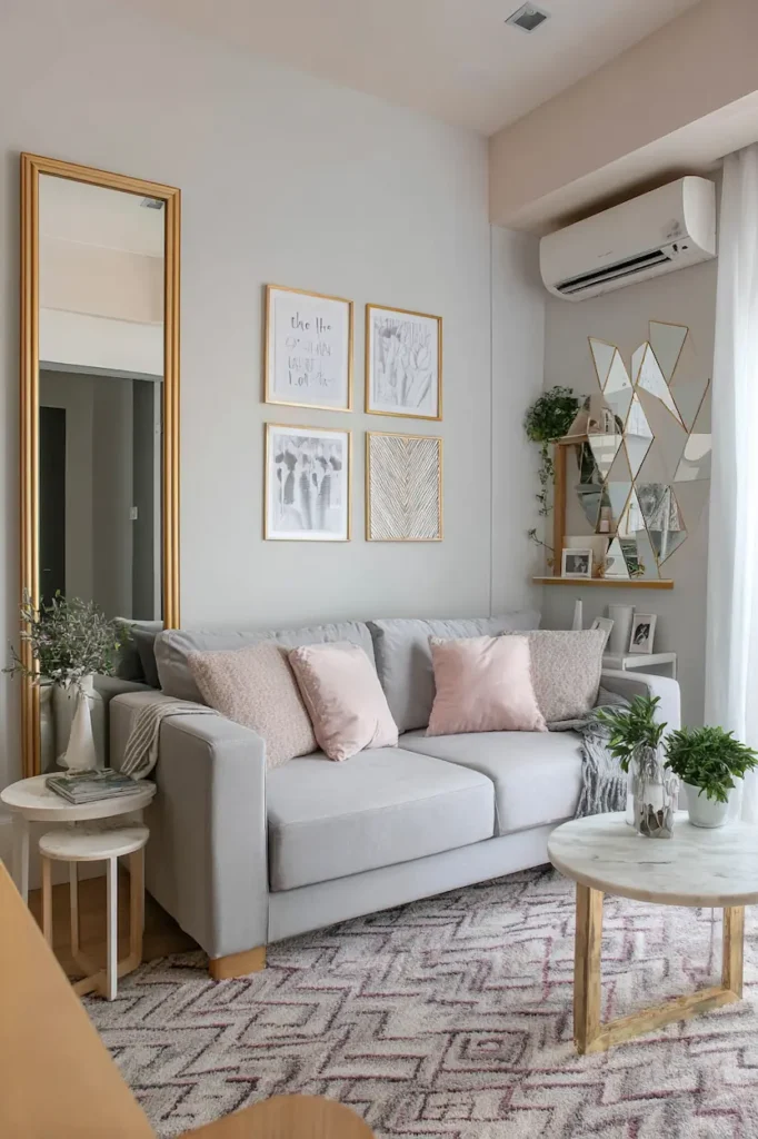 Wall decor ideas designed for small living room spaces.