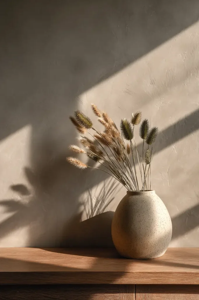 A farmhouse wall using warm neutral colors that create a calm and familiar atmosphere.