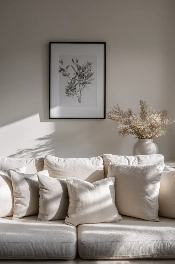 A medium poster creating visual balance without overpowering the space.