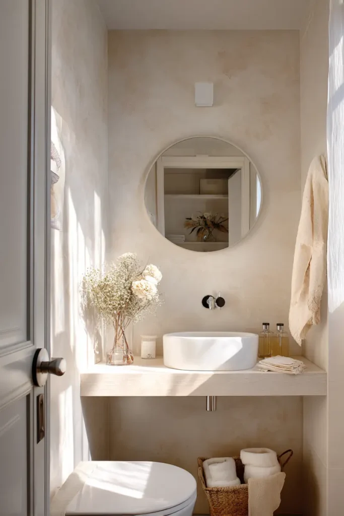 Small bathroom wall decor ideas for compact spaces.