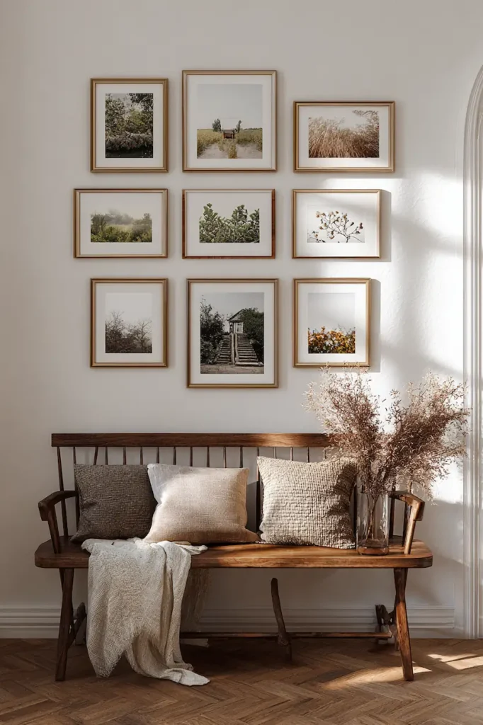 11x14 printable wall art integrated into a classic interior gallery wall