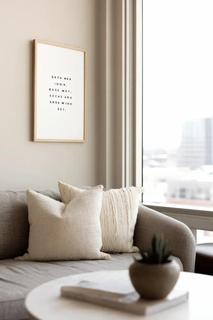 Printable typography wall art bringing visual identity and personality to a modern interior.