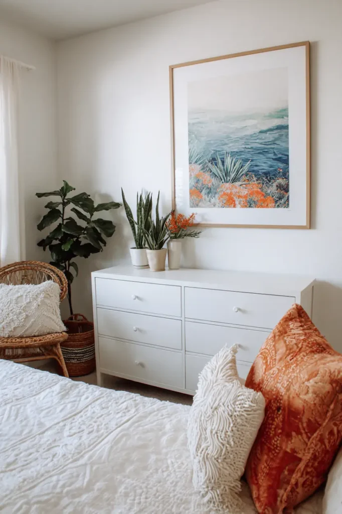 Poster wall decor solution for decorating a blank wall on a budget
