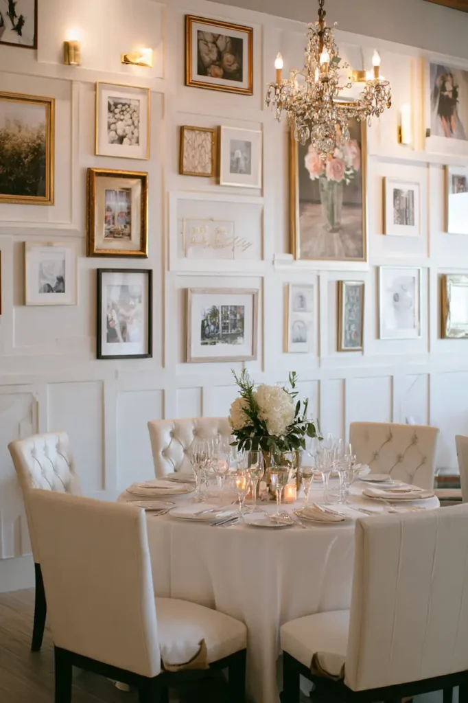 Wedding wall art displayed in a guest bedroom with simple and neutral decor.
