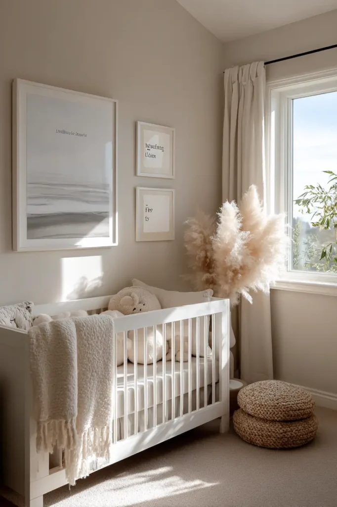 Minimalist nursery wall art featuring soft and clean typography for a baby’s name.
