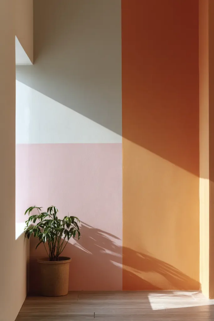 Painted accent wall used to decorate a blank wall on a budget