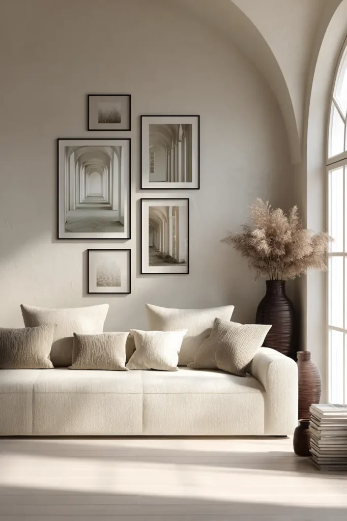 Printable wall art sizes comparison showing scale impact on interior wall