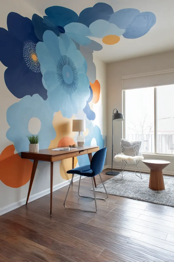 Temporary wall art without nails allowing flexible interior design