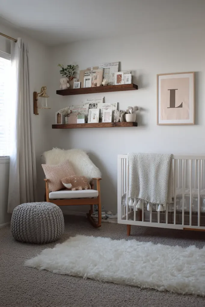 A nursery wall where baby name art acts as a visual anchor within the room.