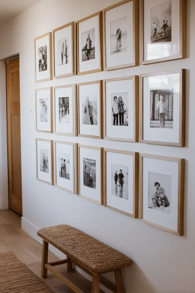 A minimalist family wall where simplicity creates emotional meaning.