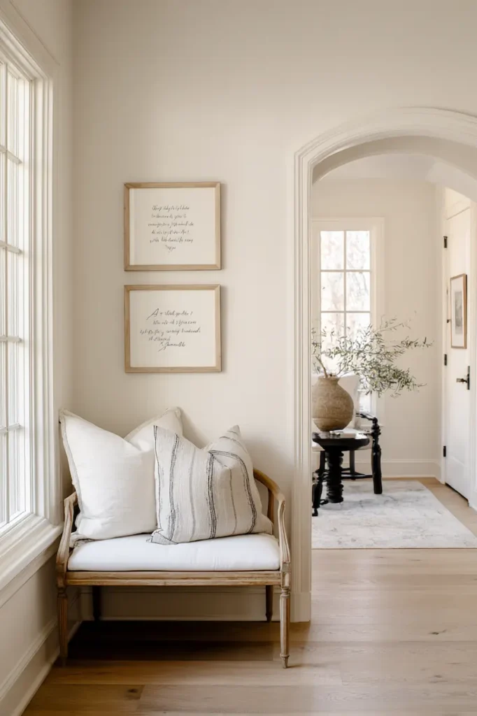 Timeless quote wall art designed to age gracefully in a calm home interior.